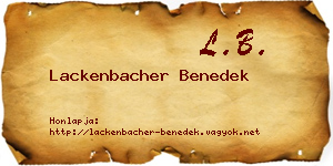 Lackenbacher Benedek névjegykártya